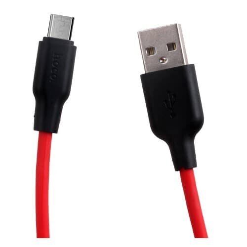 USB кабель HOCO X21 Plus Silicone Type-C, 3А, 1м, силикон (красный/черный) - 1