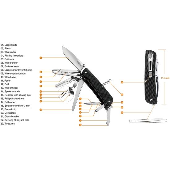 Нож multi-functional Ruike LD51-B черный - 3