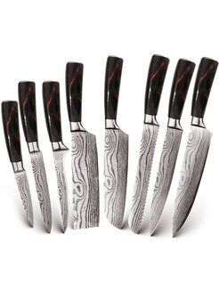 Набор кухонных ножей Spetime 8-Pieces Kitchen Knife Set 8 RE01KN8 (Red) - 1