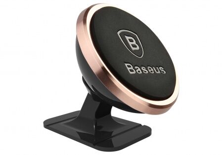 Автомобильный держатель BASEUS 360-degree Rotation, магнитный, розовое золото, на клею - 1