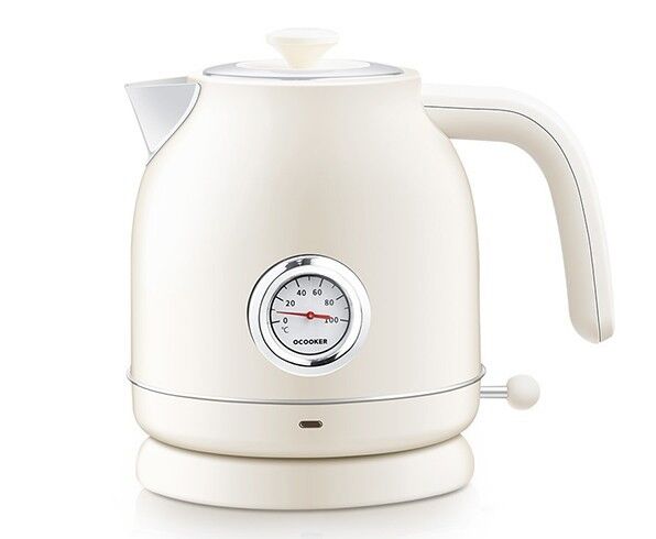 Чайник с датчиком температуры Qcooker Retro Electric Kettle 1.7L (White/Белый) EU - 1