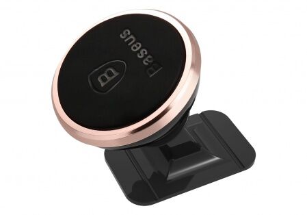 Автомобильный держатель BASEUS 360-degree Rotation, магнитный, розовое золото, на клею - 2