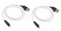 USB кабель HOCO X21 Plus Silicone Lightning 8-pin, 2.4А, 1м, силикон (белый/черный) - фото