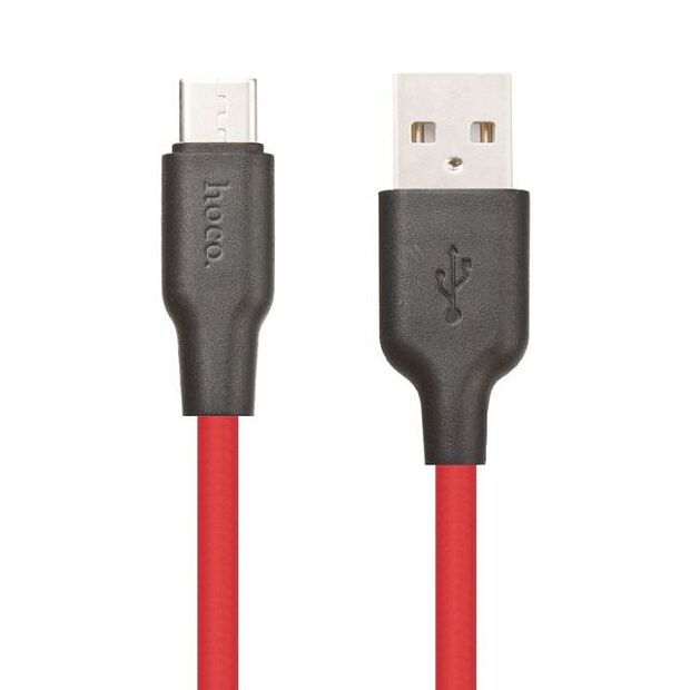 USB кабель HOCO X21 Plus Silicone Type-C, 3А, 1м, силикон (красный/черный) - 5