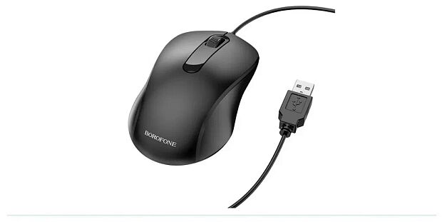 Мышь проводная BOROFONE BG4 Business USB (черный) - 1