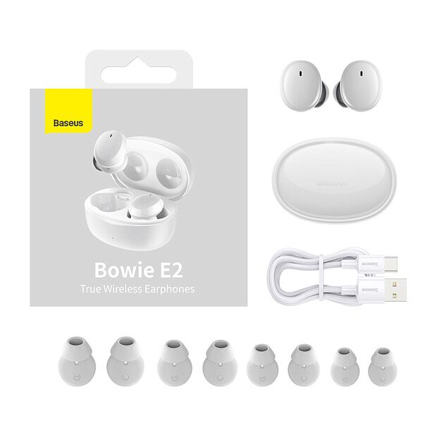 Беспроводные наушники BASEUS Bowie E2, Bluetooth, 40 мАч, белый - 7