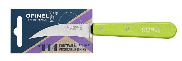 Нож для чистки овощей Opinel 114, деревянная рукоять, нержавеющая сталь, зеленый, блистер, 001925 - 2
