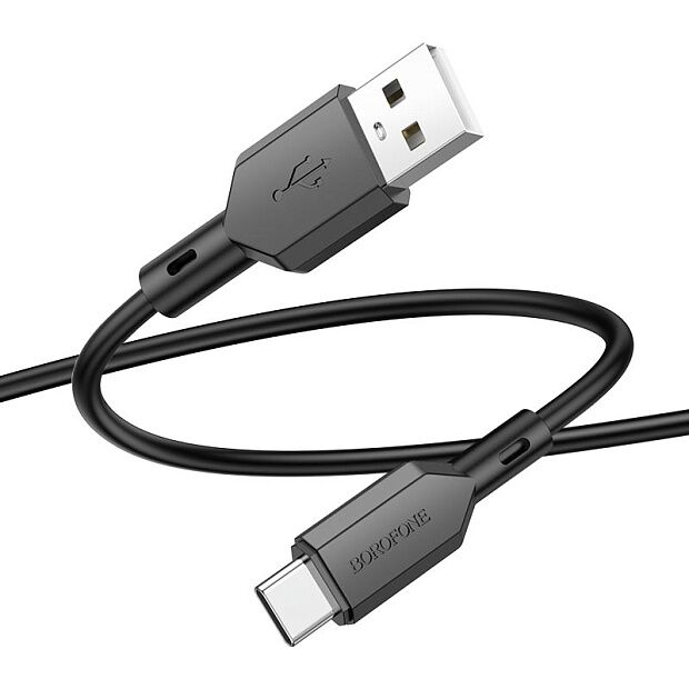 USB кабель BOROFONE BX70 Type-C, 3A, 1м, PVC (черный) - 1
