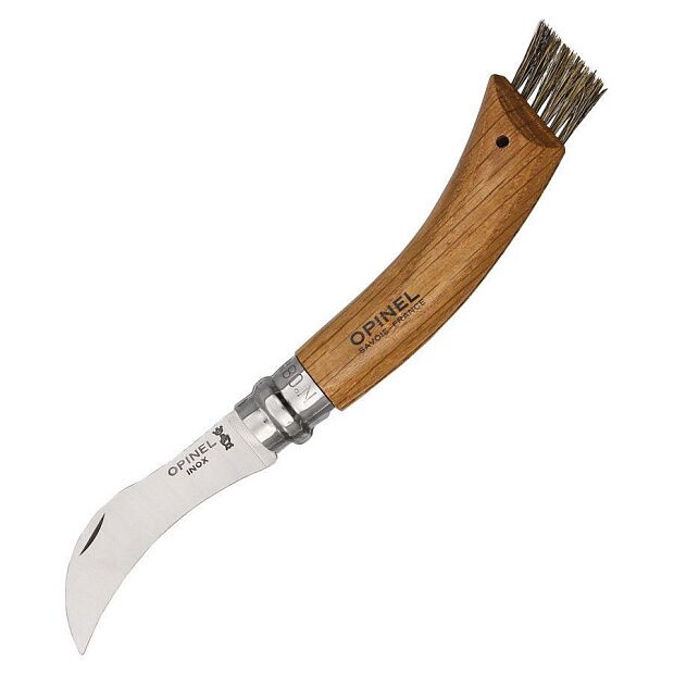Нож грибника Opinel 8,  нержавеющая сталь, рукоять дуб, чехол, деревянный футляр, 001327 - 2