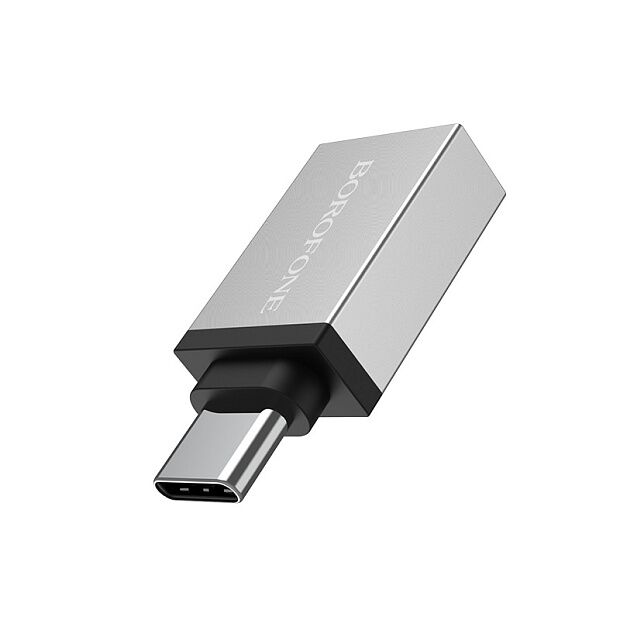 OTG адаптер BOROFONE BV3 USB-A/Type-C (серебряный) - 1