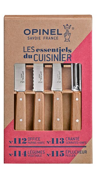 Набор ножей Opinel Les Essentiels, нержавеющая сталь, рукоять бук( 4 шт./уп.), 001300 - 2