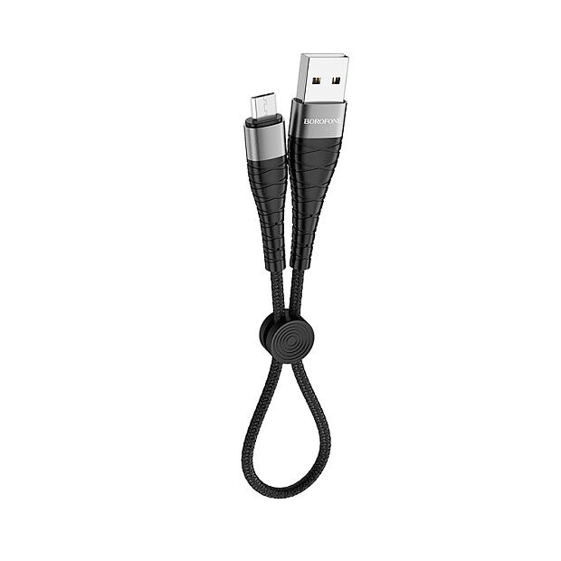 USB кабель BOROFONE BX32 Munificent Micro USB, 0.25м, 5A, нейлон (черный) - 1