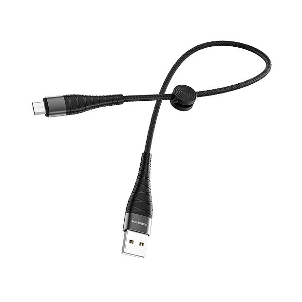 USB кабель BOROFONE BX32 Munificent Micro USB, 0.25м, 5A, нейлон (черный) - 5