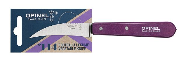 Нож для чистки овощей Opinel 114, деревянная рукоять, нержавеющая сталь, сливовый, блистер, 001924 - 1