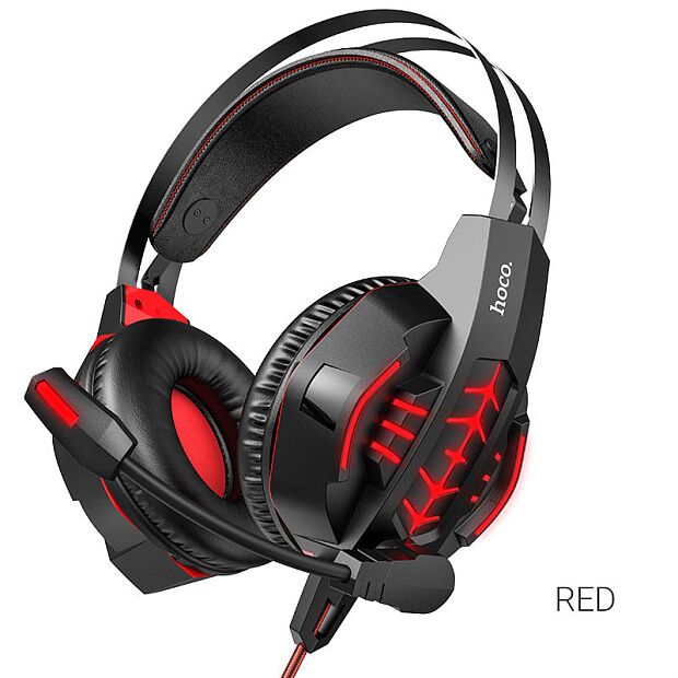 Компьютерная гарнитура Hoco W102 Cool Tour Gaming Headphones (Red) - 6
