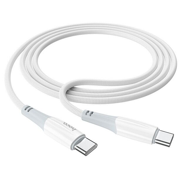 USB-C кабель HOCO X70 Ferry Type-C, 3А, PD60W, 1м, нейлон (белый) - 6