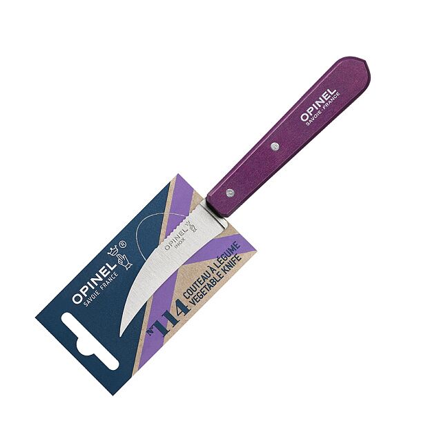 Нож для чистки овощей Opinel 114, деревянная рукоять, нержавеющая сталь, сливовый, блистер, 001924 - 2