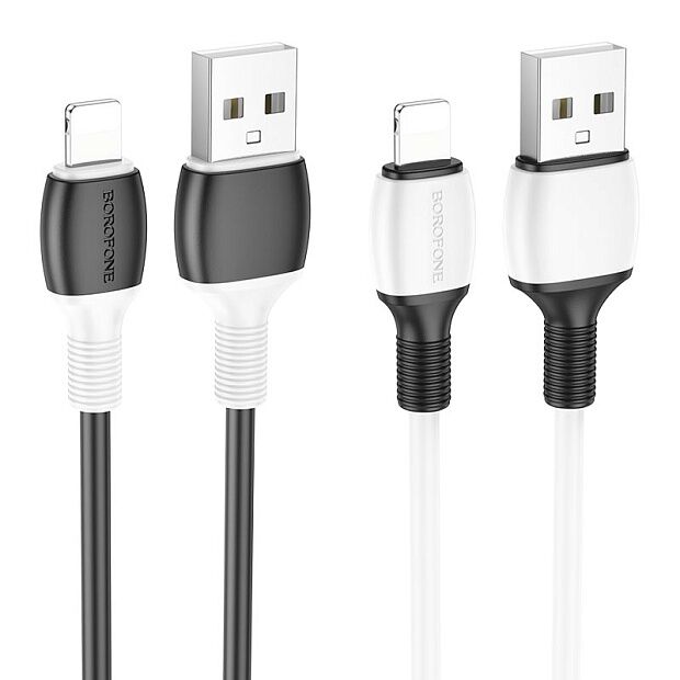 USB кабель BOROFONE BX84 Rise Lightning 8-pin, 2,4A, 1м, PVC (белый) - 2