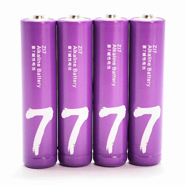 Батарейки алкалиновые ZMI Rainbow Zi7 типа AAA (уп. 4 шт) (Violet) - 1