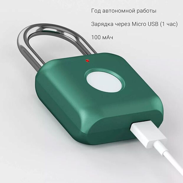 Умный замок Xiaomi Advantage Intelligence Smart Fingerprint Padlock Kitty (Green/Зеленый) - 5