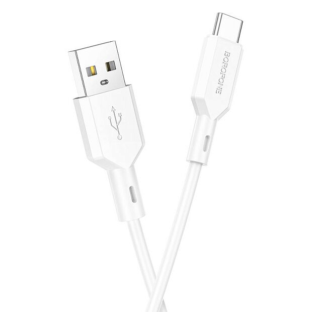 USB кабель BOROFONE BX70 Type-C, 3A, 1м, PVC (белый) - 1