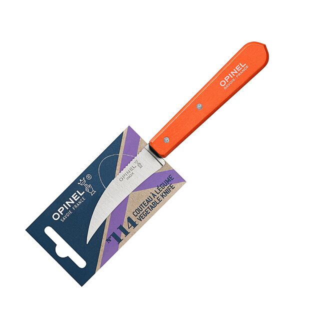 Нож для чистки овощей Opinel 114, деревянная рукоять, нержавеющая сталь, оранжевый, блистер, 001926 - 1