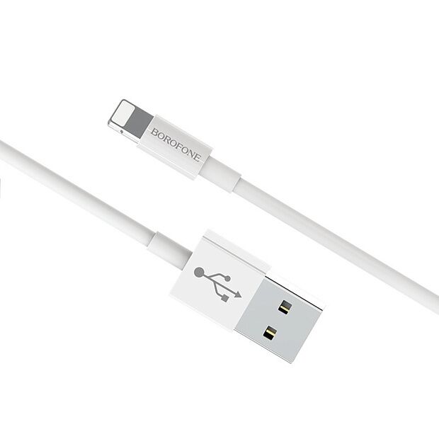 USB кабель BOROFONE BX22 Bloom Lightning 8-pin, 1м, 2.4A, PVC (белый) - 6