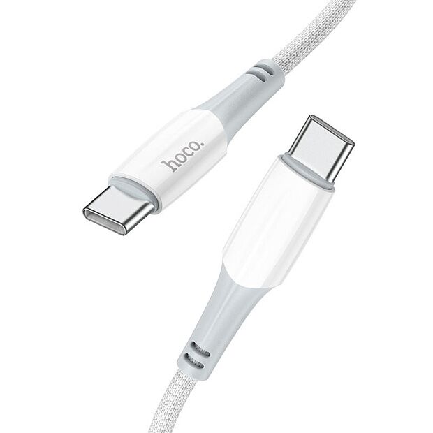 USB-C кабель HOCO X70 Ferry Type-C, 3А, PD60W, 1м, нейлон (белый) - 4