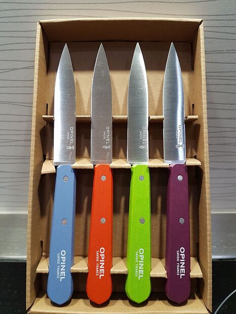 Набор ножей Opinel Set of 4 N112 assorted sweet pop colours, нержавеющая сталь, (4 шт./уп.) 001381 - 4