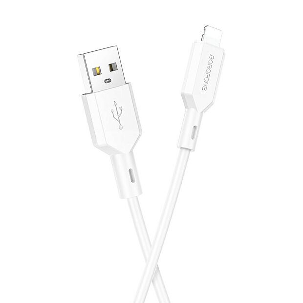 USB кабель BOROFONE BX70 Lightning 8-pin, 2.4A, 1м, PVC (белый) - 1