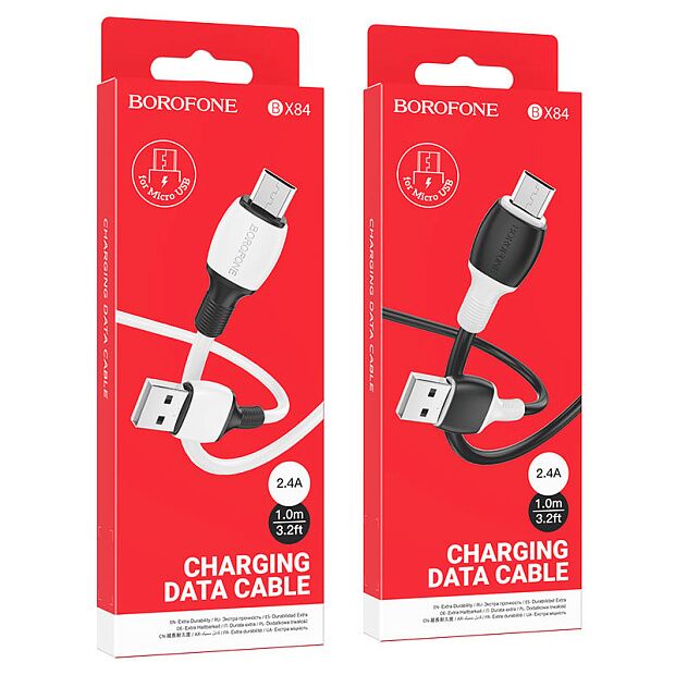 USB кабель BOROFONE BX84 Rise Type-C, 2,4A, 1м, PVC (черный) - 5