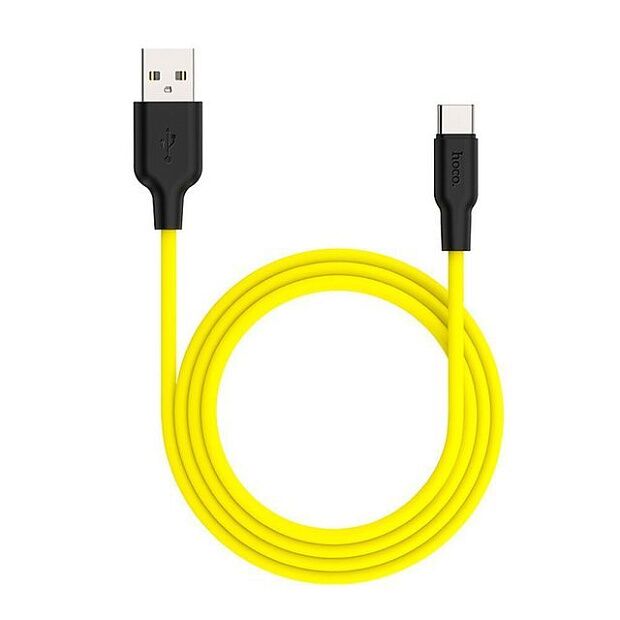 USB кабель HOCO X21 Plus Silicone Type-C, 3А, 1м, силикон (желтый/черный) - 6