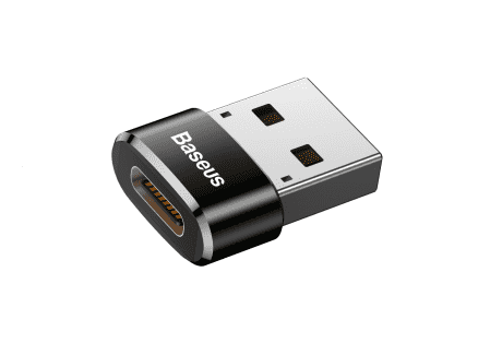 Переходник BASEUS Male OTG, USB - Type-C, 5А, черный - 1