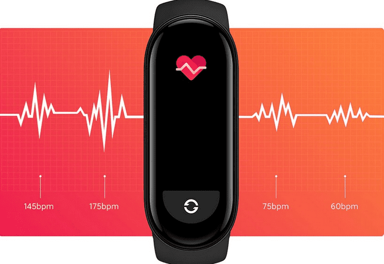 Подсчет пульса на фитнес-браслете Xiaomi Mi Band 6