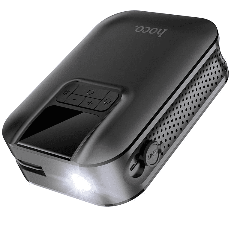 Светодиодный фонарик автомобильного компрессора Hoco S53 Breeze Portable Smart Air Pump