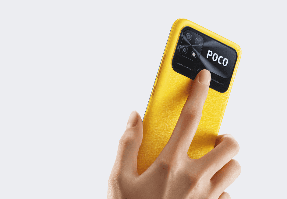 Расположение сканера отпечатков пальцев смартфона Poco C40