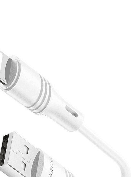 USB кабель BOROFONE BX43 CoolJoy Lightning 8-pin, 1м, 2.4A, PVC (белый) - 2