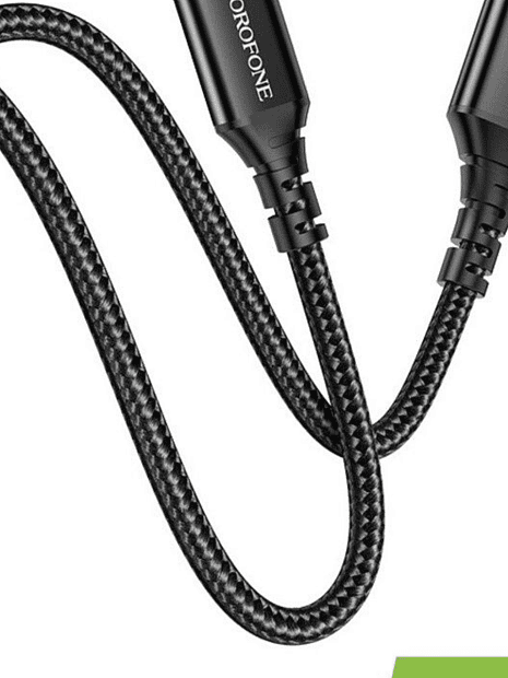 USB кабель BOROFONE BX54 Ultra Bright Lightning 8-pin, 1м, 2.4A, нейлон (черный) - 3