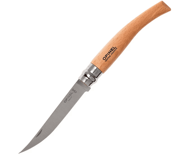 Нож филейный Opinel 10,  нержавеющая сталь, рукоять из дерева бука, 000517 - 1