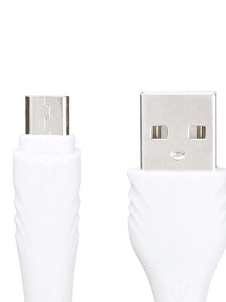 USB кабель BOROFONE BX18 Optimal MicroUSB, 2м, PVC (белый) - 1