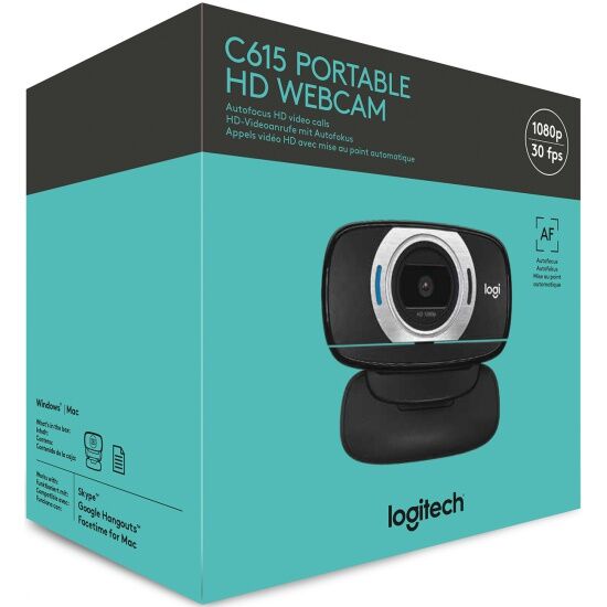 Веб-камера Logitech Full HD 1080p  Webcam C615, USB 2.0, 19201080, 8Mpix foto, Mic, Black - 4