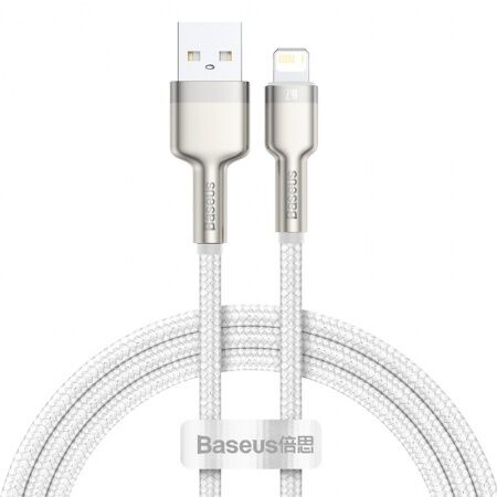 Кабель USB BASEUS Cafule, USB - Lightning, 2.4А, 1 м, белый - 1