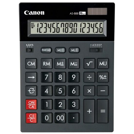 Калькулятор бухгалтерский Canon AS-888, черный - 3