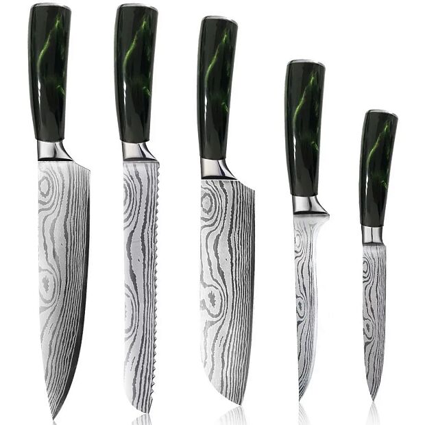Набор кухонных ножей Spetime 5-Pieces Kitchen Knife Set Green RU  G05-GE - 3